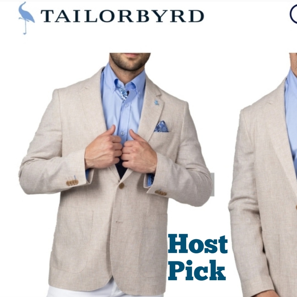 Mens Sport Coat Nautical Tailor Byrd Classic Fit Lined French Face Back Flap 38S